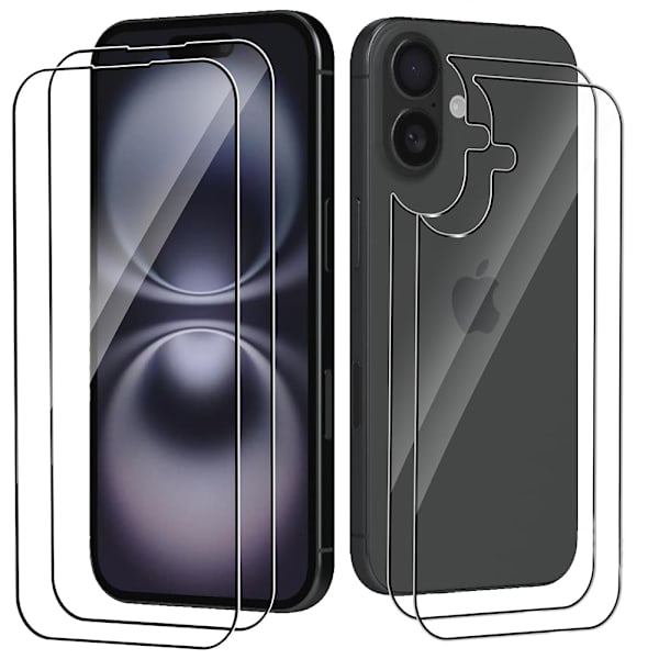 iPhone 16 Skydd Fram & Bak 0,3mm 2-Pack