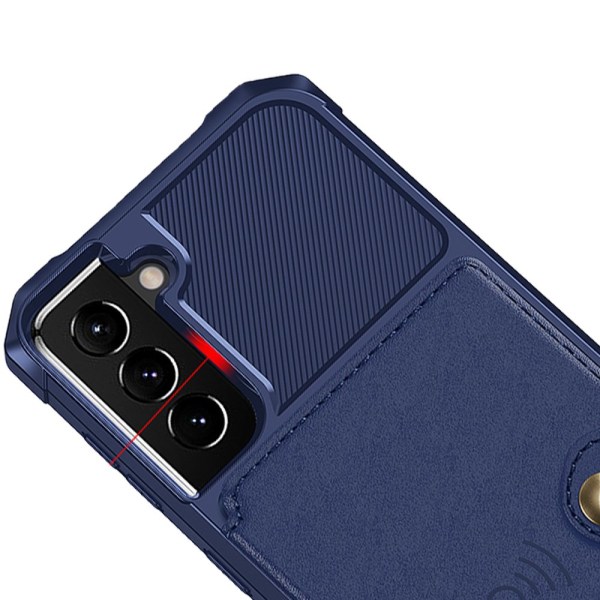 Samsung Galaxy S23 Plus - Sileä kansi korttilokerolla Blå