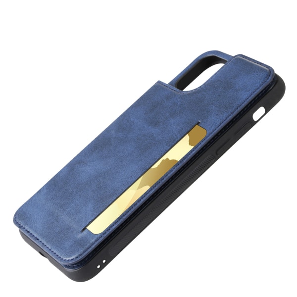 Stilig Hanman-deksel med kortrom - iPhone 14 Pro Max Mörkblå