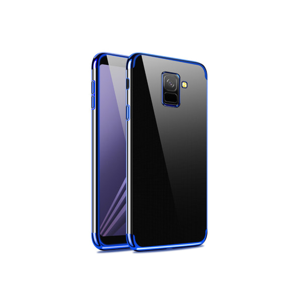 Tyylikäs silikonikuori Samsung Galaxy A6 Plus -puhelimelle (sähköpinnoitettu) Silver