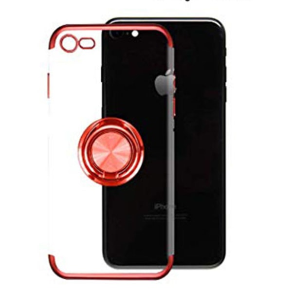 St�td�mpande Silikonskal med Ringh�llare - iPhone SE 2022 Röd