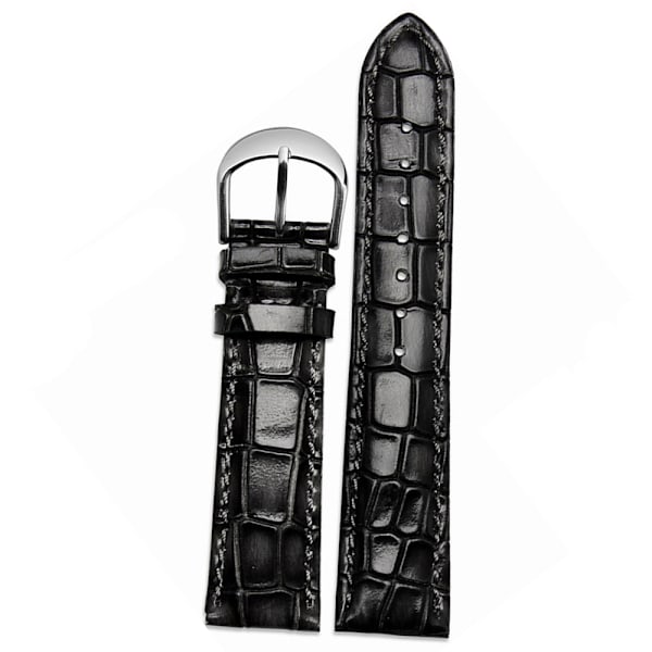 Exklusiva Klockarmband RIKTIGT LÄDER Svart 22mm