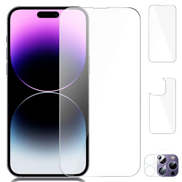 3-PACK 3in1 Fram- & Baksida Kameralinsskydd 0,3mm iPhone 14 Pro Transparent