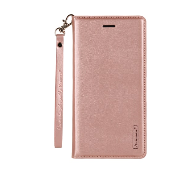 iPhone 8 Plus - Plånboksfodral i PU-Läder av Hanman Rosaröd