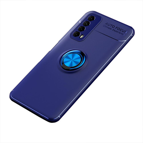 Smidigt Skal med Ringhållare - Huawei P Smart 2021 Svart/Blå