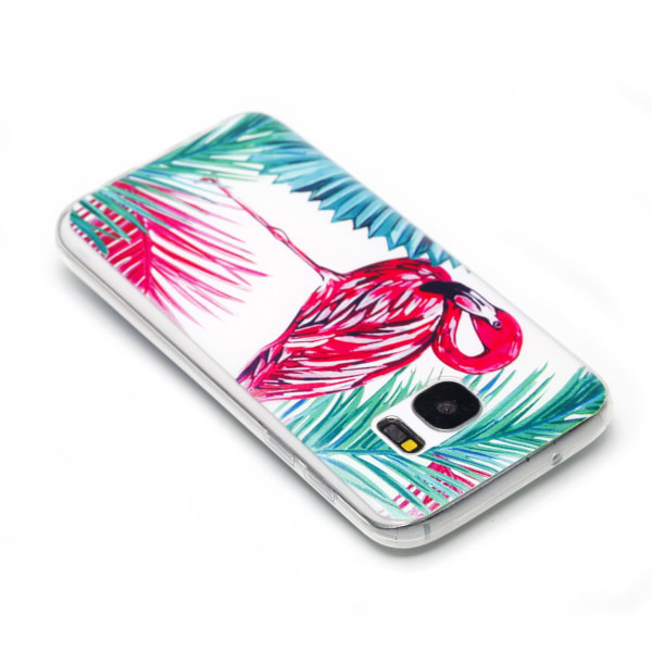 Deksel i retrodesign (Palm Flamingo) til Samsung Galaxy S7 Edge