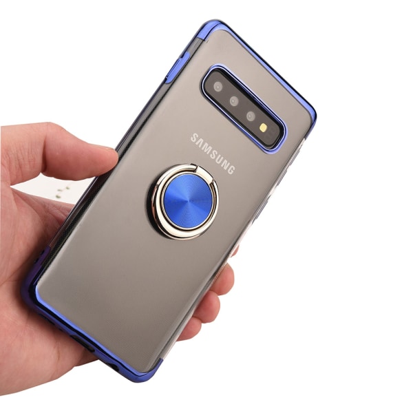 Samsung Galaxy S10 - Exklusivt Skal med Ringhållare Blå