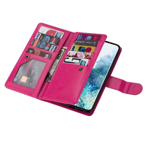 Tyylikäs lompakkokotelo 9-korttia - Samsung Galaxy S21 Plus Röd