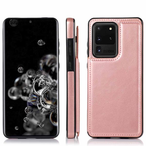 Samsung Galaxy S20 Ultra - Skal med Korthållare Vit