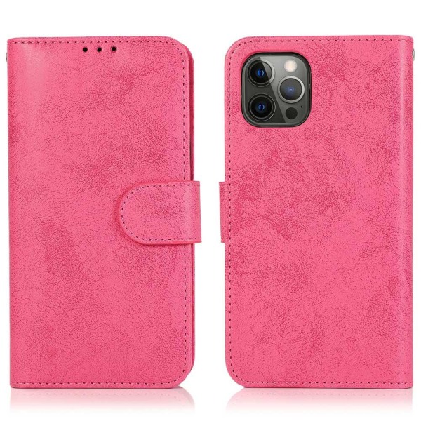 Elegant LEMAN Wallet-deksel - iPhone 13 Pro Rosa