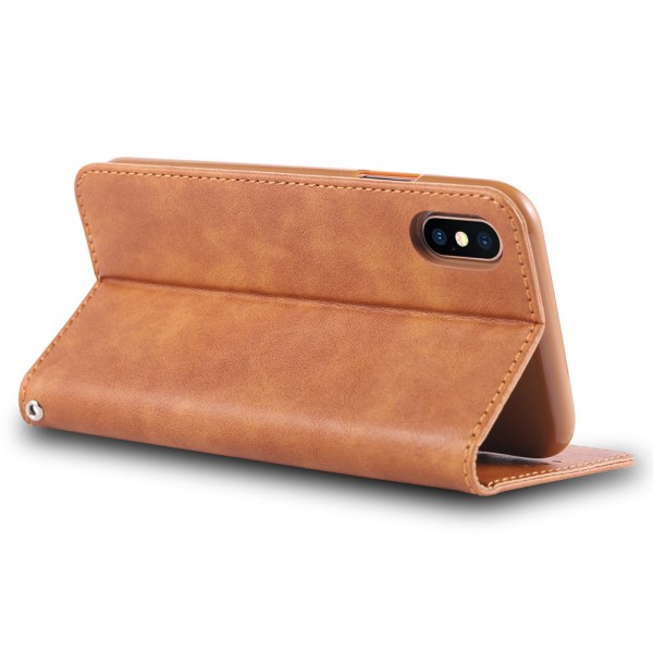 Kraftig Smart Wallet Cover - iPhone X/XS Ljusbrun