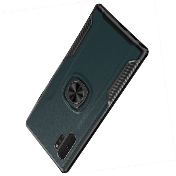 Genomt�nkt Robust Skal Ringh�llare - Samsung Galaxy Note10+ Mörkblå