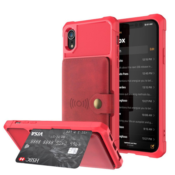 Professionellt Skal med Kortfack - iPhone XR Röd