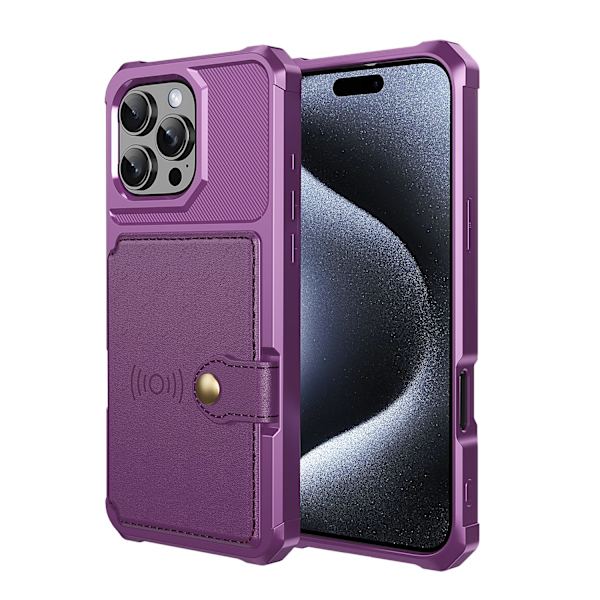 Elegant Plånboksskal Skal för iPhone 16 Pro Blå