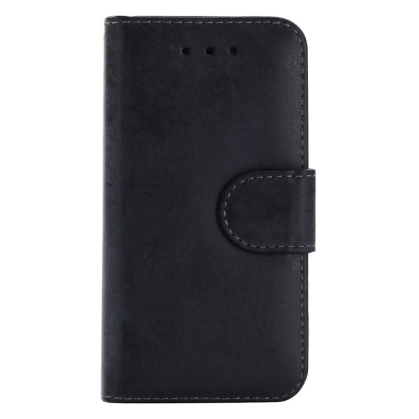 iPhone 5/5S/SE - Silk-Touch-deksel med lommebok og skall Svart