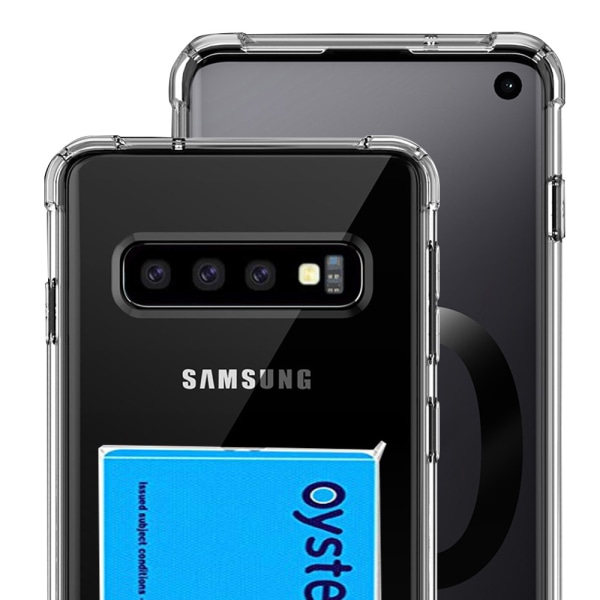 Skyddande Skal med Korthållare - Samsung Galaxy S10 Plus Transparent/Genomskinlig