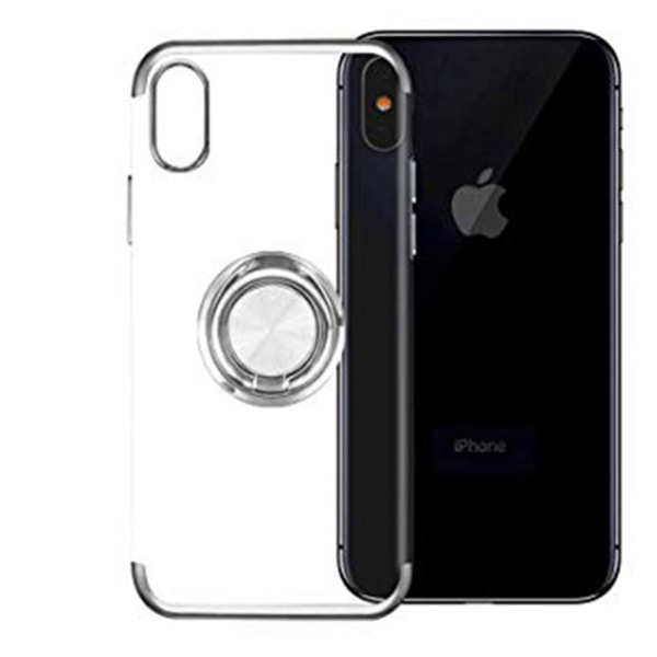 Elegant smart silikone etui med ringholder - iPhone X/XS Guld
