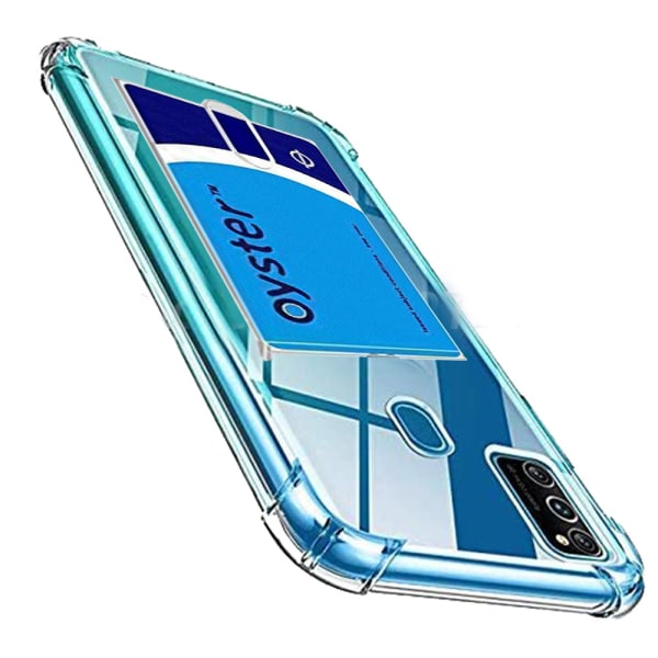 Samsung Galaxy A21S - Smidigt Skal med Kortfack Transparent/Genomskinlig
