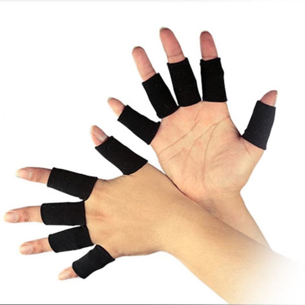 Beskyttende fleksibel fingerstøtte/fingerhylse Svart
