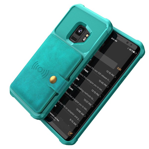 Stilfuldt cover med kortrum - Samsung Galaxy S9 Blå