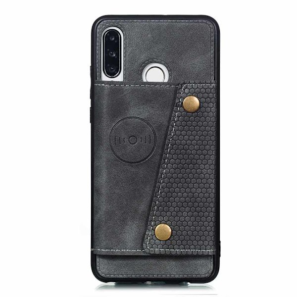 Professionellt Skal med Korthållare - Huawei P30 Lite Röd