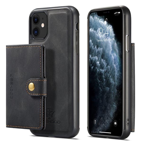 Smidigt Skal med Kortfack - iPhone 12 Brun