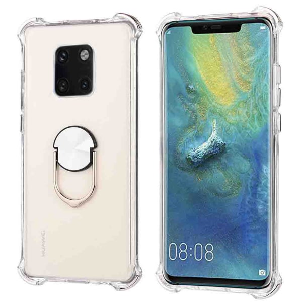 Stilsäkert Smidigt Skal med Ringhållare - Huawei Mate 20 Pro Röd