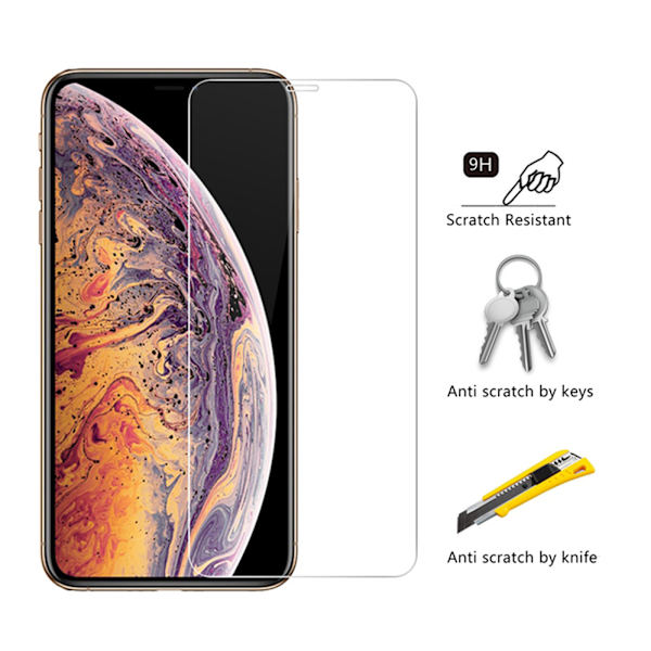 Full Clear 2-PACK Skärmskydd 2.5D 9H 0,3mm iPhone X/XS Transparent/Genomskinlig