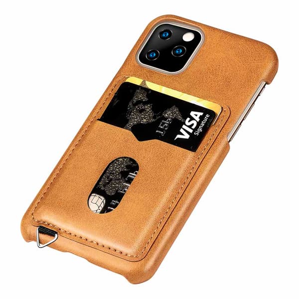 Beskyttende deksel med kortlomme - iPhone 11 Pro Max Mörkbrun