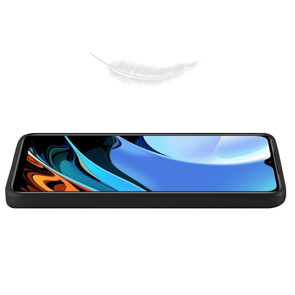 Redmi 9T - Elegant Skyddsskal i Matt Silikon Svart