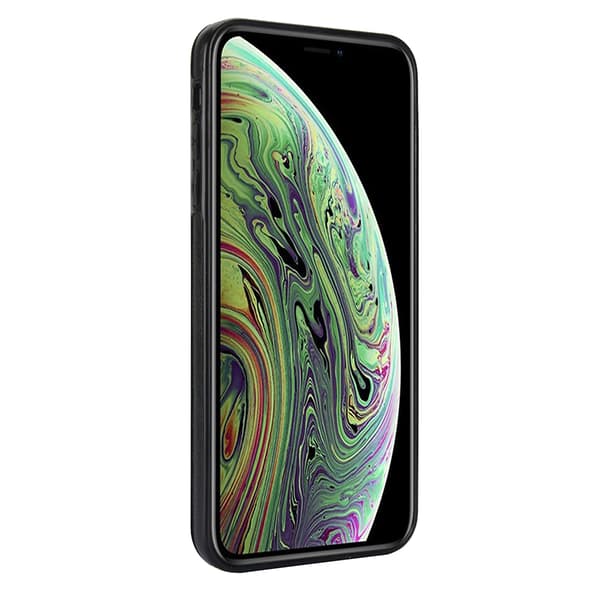iPhone XR Leman Mobilskal med Kortförvaring Svart