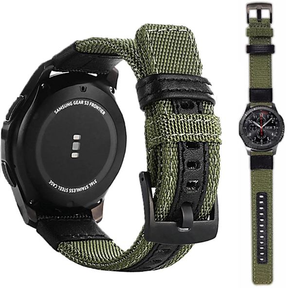 Stilfuldt nylon armbånd - Samsung Galaxy Watch S3 Frontier Kaffe 22mm