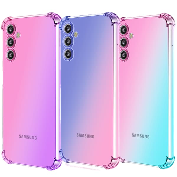 Samsung Galaxy A16 5G Smart Skyddsskal Silikon Transparent Blå/Rosa