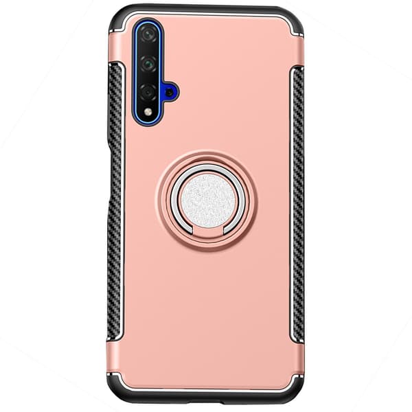 Genomtänkt Skal med Ringhållare - Huawei Nova 5T Silver