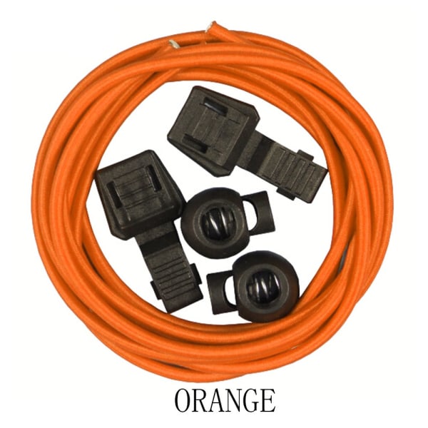 Praktiske elastiske snørebånd med snøre (flere farver) Orange