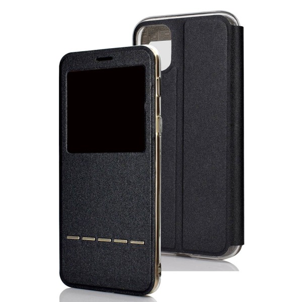 Smooth Case Answer funktion med vindue - iPhone 11 Guld