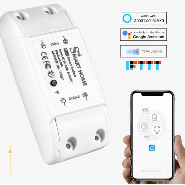 Praktiskt WiFi Smart Light Switch Trådlös Fjärrkontroll Vit
