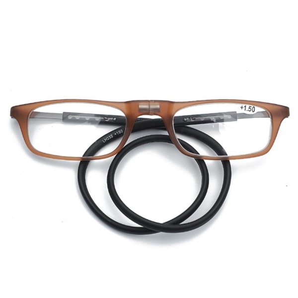 Magneettiset lukulasit joustavalla silmälasinarulla Brun / Svart +2.75