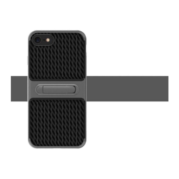 iPhone 7 PLUS - HYBRID stødabsorberende Elegant Carbon Cover FLOVEME Silver