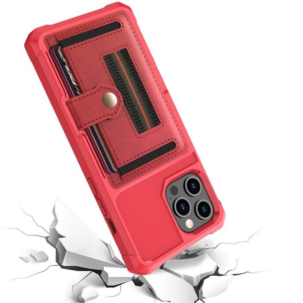 Glatt deksel med kortrom - iPhone 12 Pro Max Röd