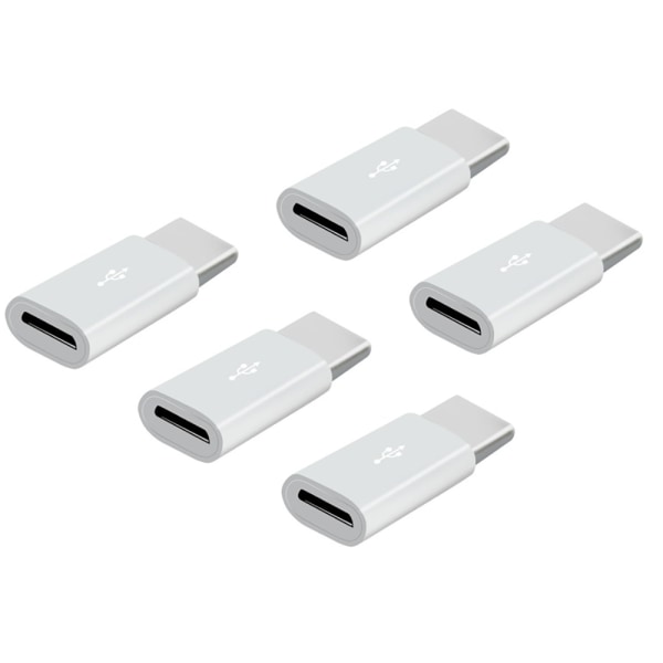 Micro-USB till USB-C  Adapter 2in1 Laddning + Dataöverföring Svart