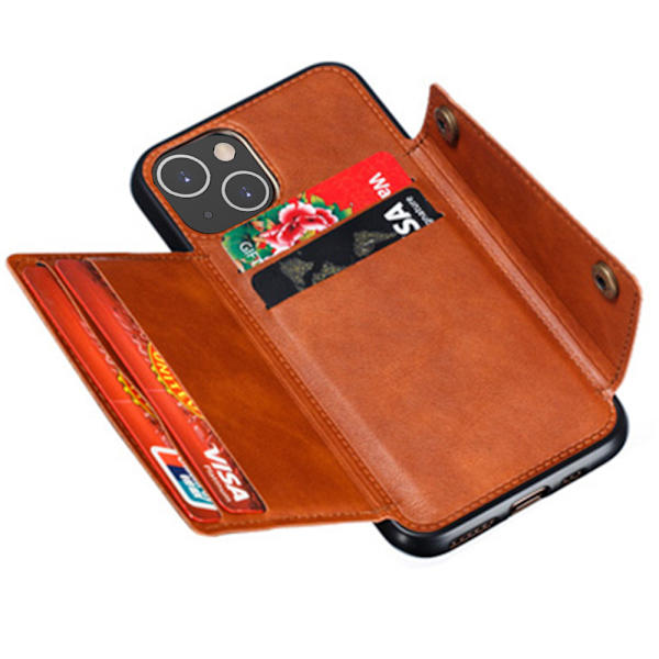 iPhone 13 Mini  Skyddande kortfacksskal med retrodesign Grå