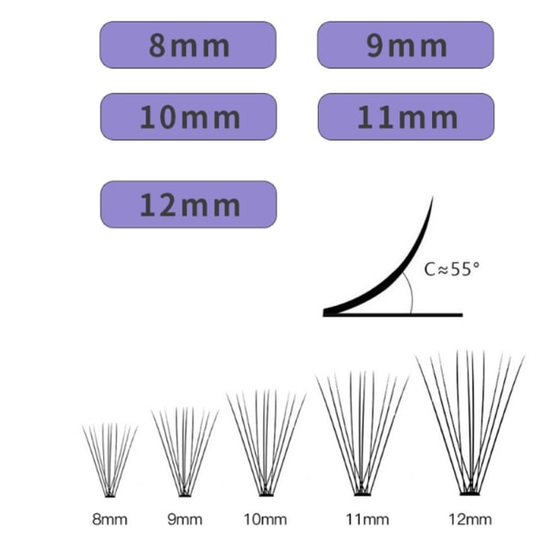 Yksinkertaiset tekoripsien synteettiset hiukset 0.07 8mm