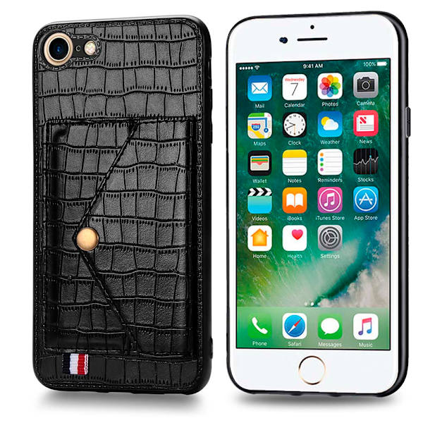 iPhone 7 - Effektfullt Skal med Korthållare Grön