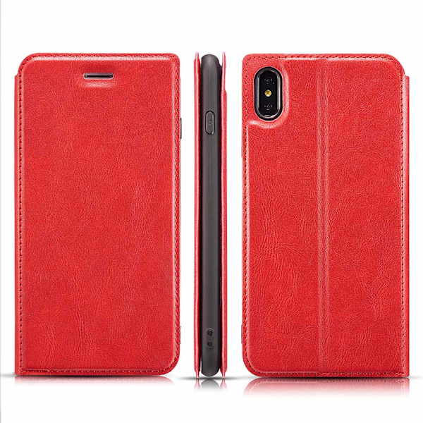 Skyddande Pl�nboksfodral - iPhone X/XS Brun