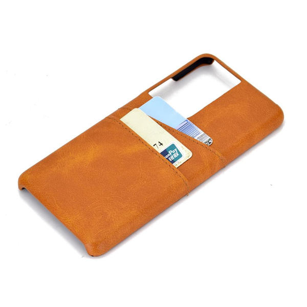 Stilfuldt cover med kortrum - Samsung Galaxy S21 Ultra Röd
