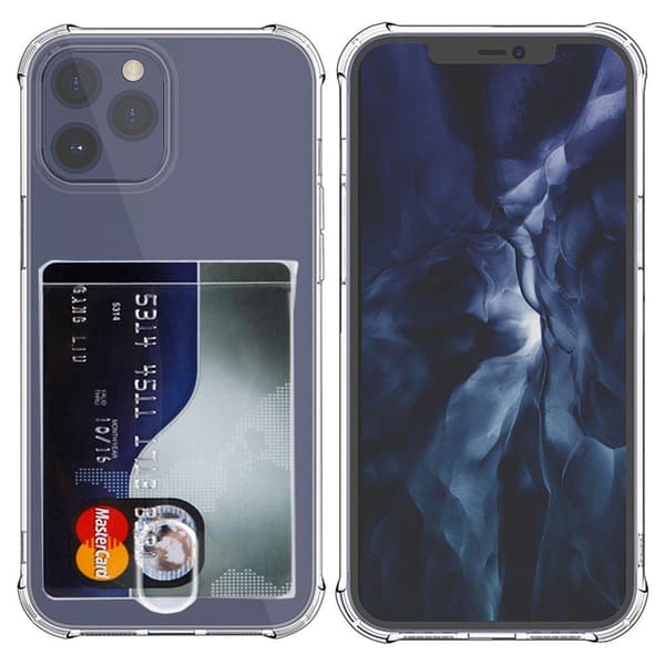 Robust Silikonskal med Kortfack FLOVEME - iPhone 12 Pro Max Transparent