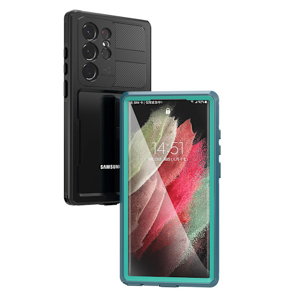Samsung Galaxy S23 Ultra - Skyddande Vattentätt IP68 Skal Blå