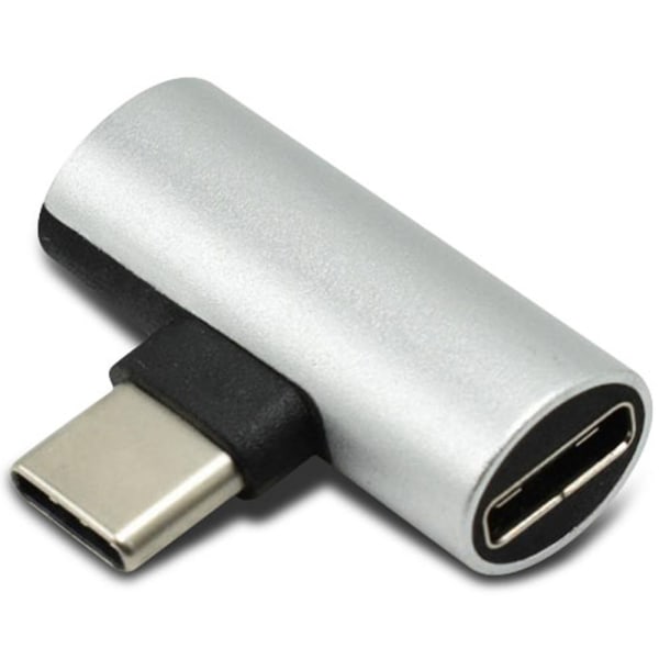 Type-C 2-1 Mini Adapter Laddare Silver