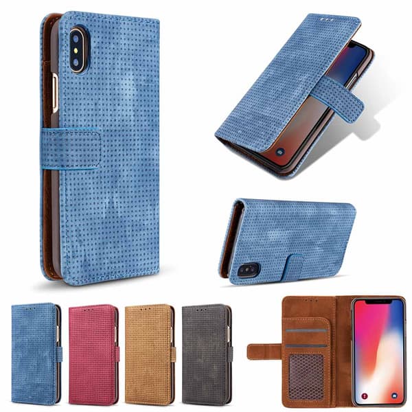 iPhone XS Max - Smart Fodral i "Old Look" (PU-Läder) Röd Röd